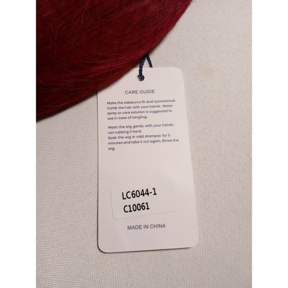 20" Long Red Wig with‎ Bangs -Synthetic (9d1) - Picture 4 of 8